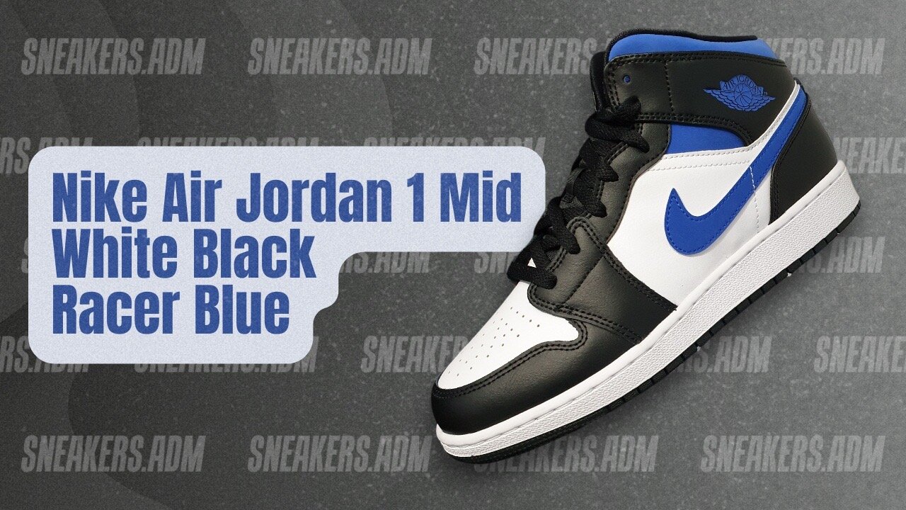 Nike Air Jordan 1 Mid White Black Royal (GS) - 554725-140 - @SneakersADM