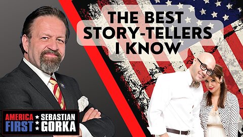 The best story-tellers I know. Patrick Courrielche and Adryana Cortez with Sebastian Gorka