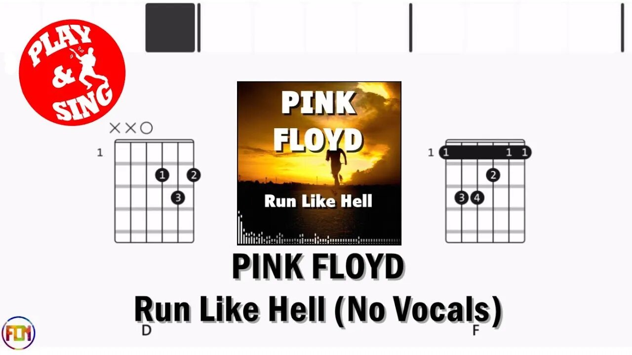 PINK FLOYD Run Like Hell FCN GUITAR CHORDS & LYRICS NO VOCALS