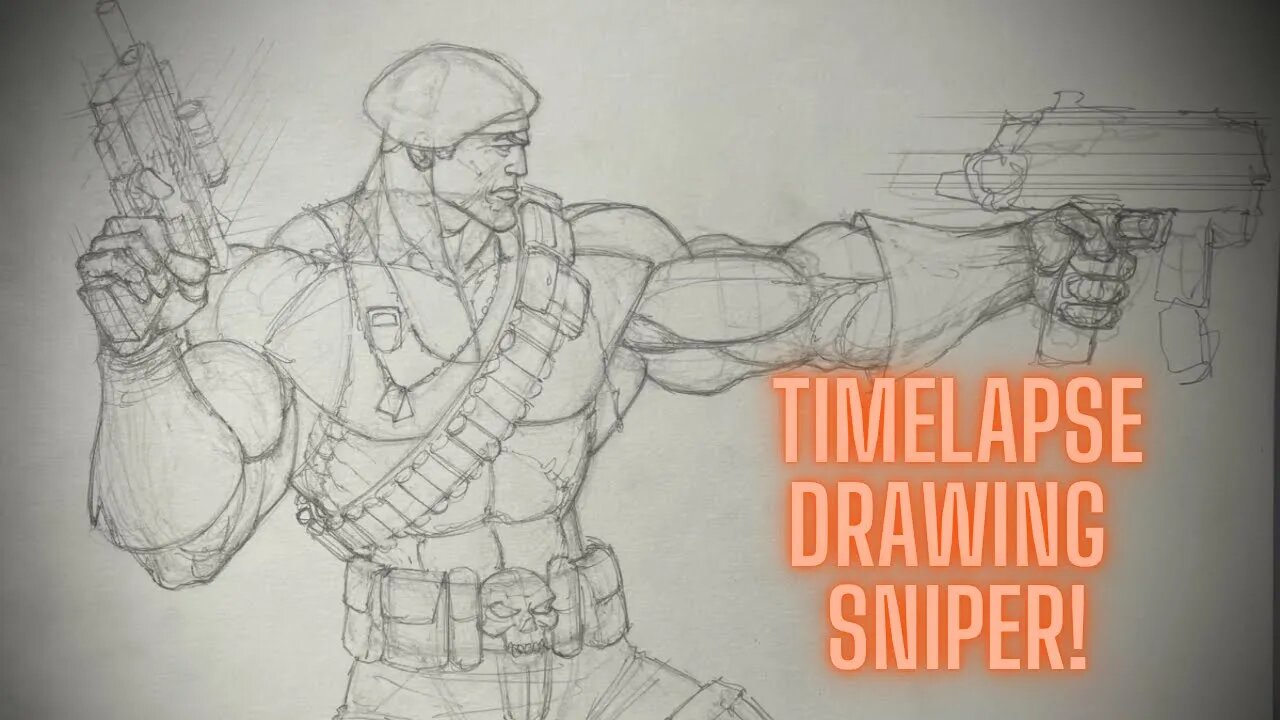 Timelapse drawing of Dan Fraga’s SNIPER!