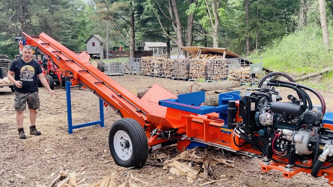 A Log Splitter Like No Other - The Eastonmade 37D with Attached Conveyor