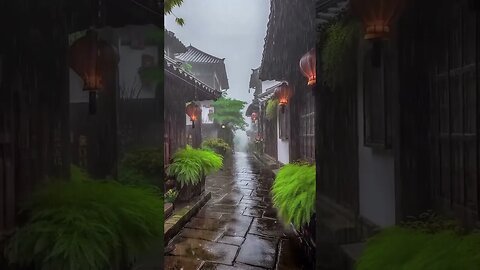 小巷雨声助眠冥想的宁静：窗外下雨声助眠带来放松与睡眠治愈，提高工作效率与身心健康#BGM#shorts #sleepmusic #shortsvideo #sleep #rain