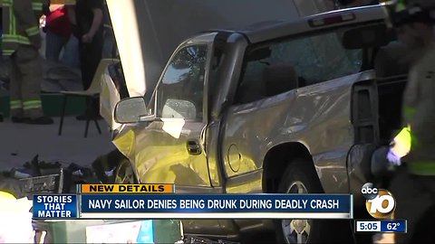 Navy sailor denies being drunk during deadly crash