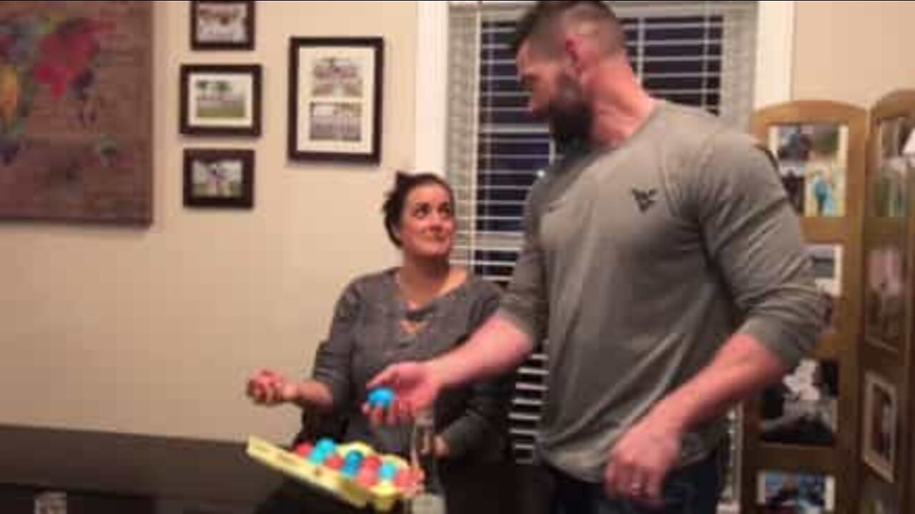 So egg-citing...couple reveal baby's gender with this cool stunt!