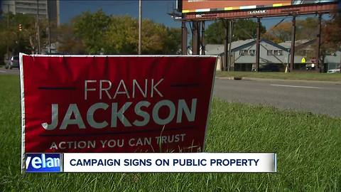 Election signs popping up illegally on public property