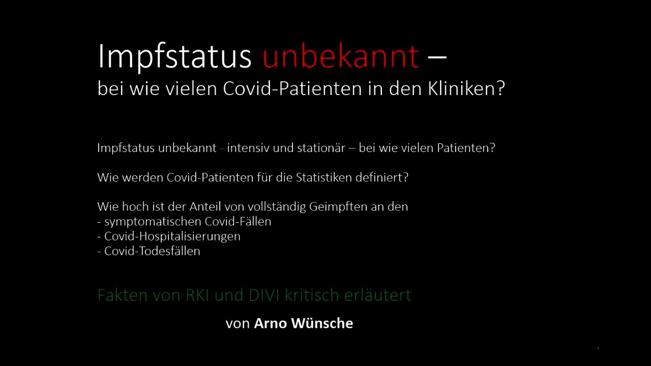 Impfstatus unbekannt – bei wie vielen Covid Patienten in den Kliniken?