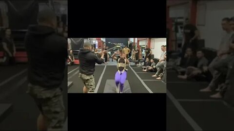 Bus in her face with your stick. lol