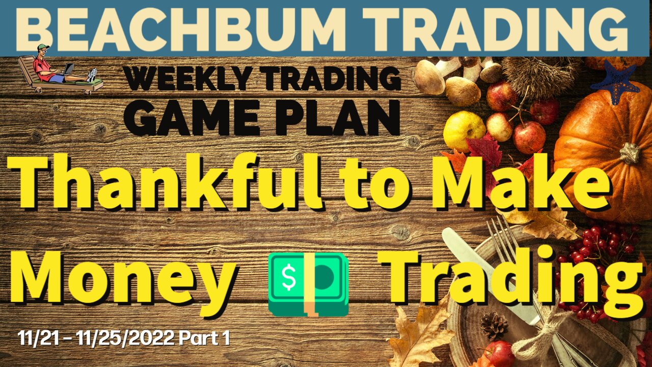 Thankful to Make Money Trading | [Weekly Trading Game Plan] 11/21 – 11/25/22 | Part 1