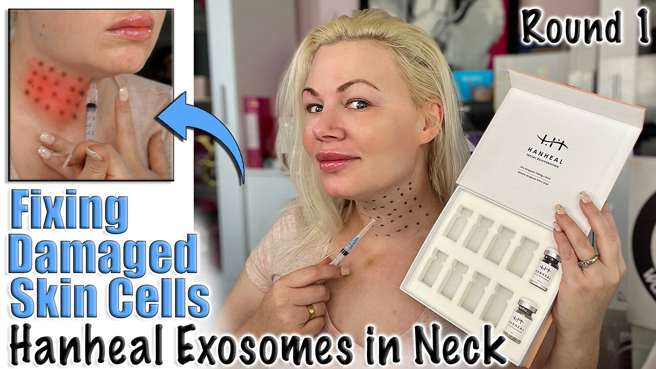 Fixing Damaged Skin Cells with Hanheal Exosomes in Neck, Round 1 AceCosm | Code Jessica10 Saves $$$