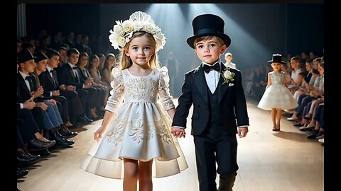 "Baby Models on Parade: Adorable Couple Fashion Show!"