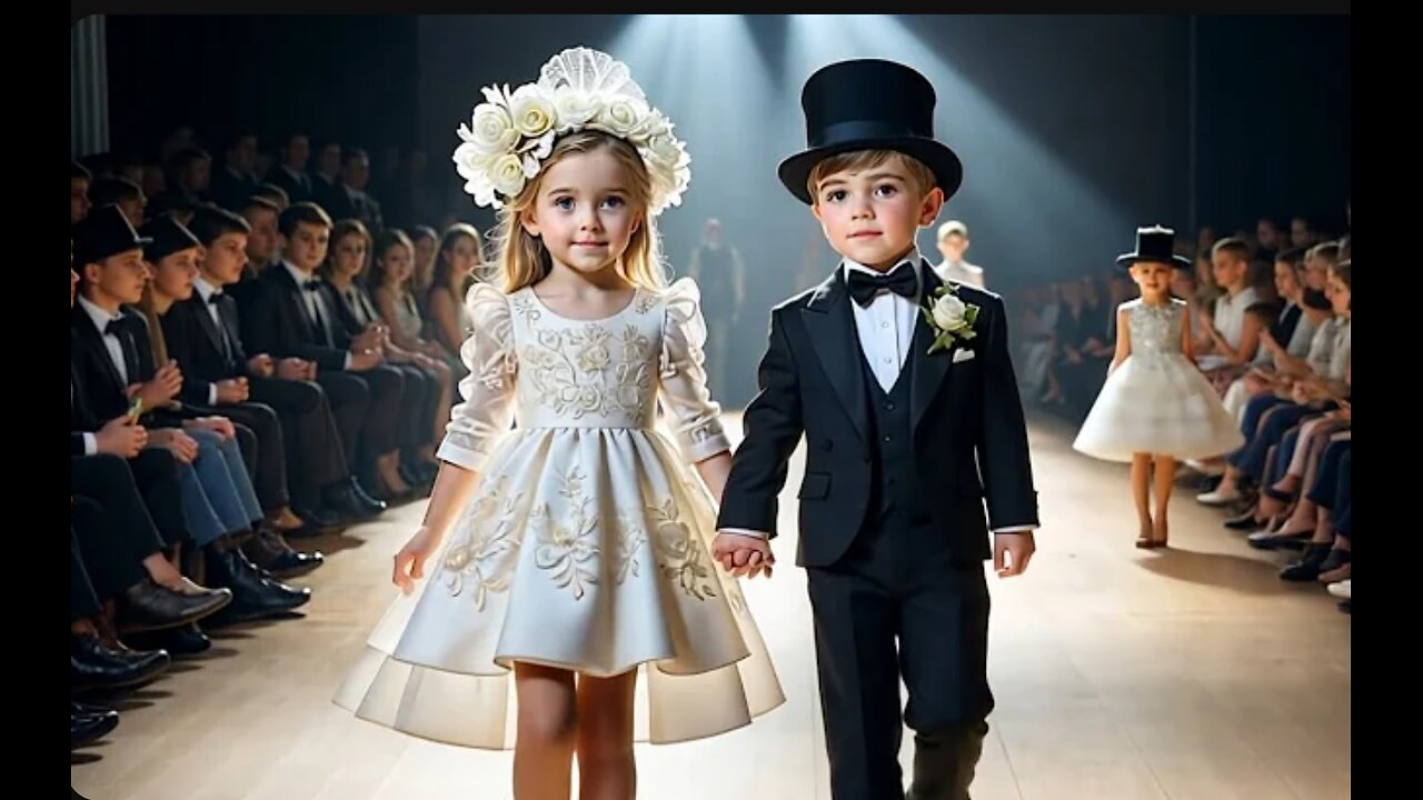 "Baby Models on Parade: Adorable Couple Fashion Show!"