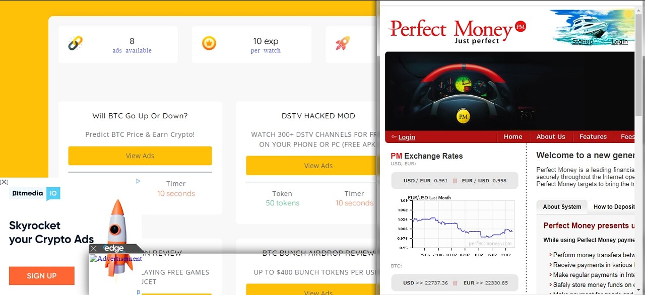 How To Earn Free USD TOKENS Cryptocurrency Paid To Click At BTC Bunch Withdraw Via Perfect Money