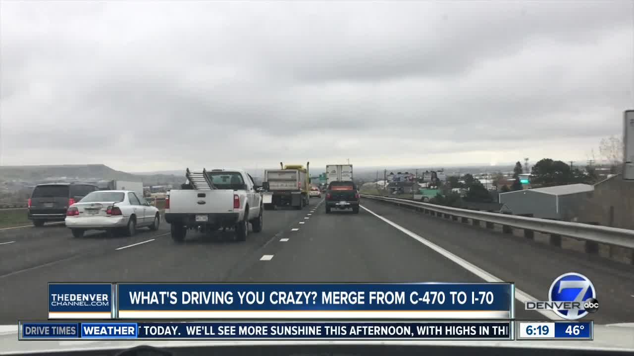 Viewer upset about merge from C-470 to I-70