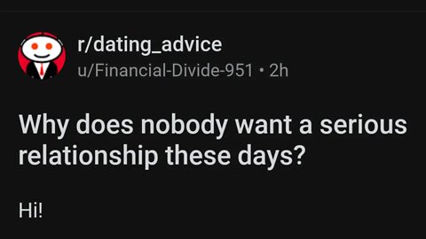NOBODY WANTS A SERIOUS RELATIONSHIP....