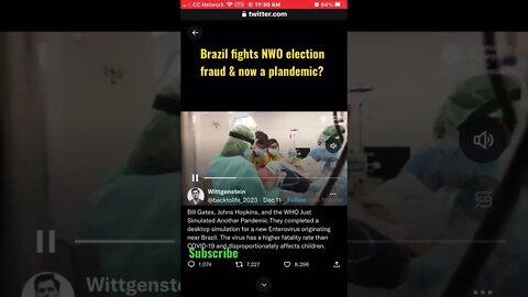 NEW PL@NDEMIC TO STOP #brazil ???