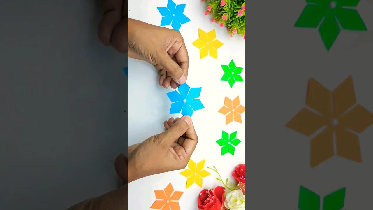 How to make 6 patel paper flowers easy #crafts #shorts #papercrafts #viral