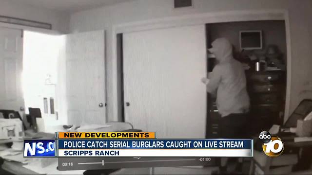 Police catch serial burglars caught on live stream