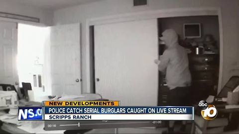 Police catch serial burglars caught on live stream