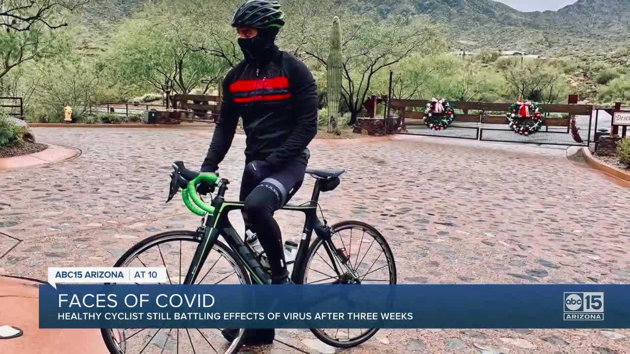 Healthy cyclist still battling effects of coronavirus after three weeks