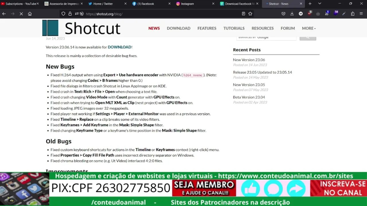 shotcut versão 23 06 14