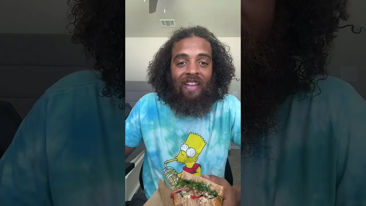 mediterranean sandwich from Panera bread live with Rock Mercury on TikTok 