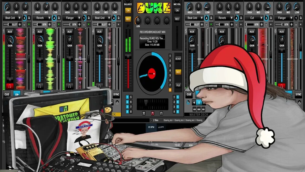 XMAS VDJ 8 DECK JAMS - PT2 DUKE With RAVEDUMP.COM/DUKE - TECHNO GROOVES UK DANCE MUSIC - VIRTUAL DJ