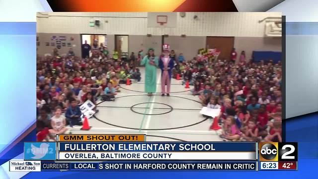 A very patriotic good morning from Fullerton Elementary School