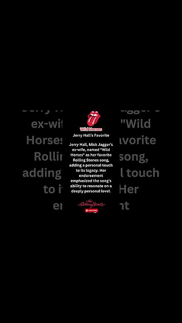 Wild Horses Jerry Hall's Favorite #shorts #rollingstones #rocknroll