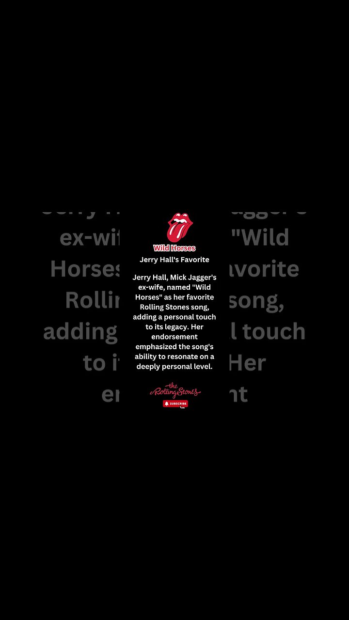 Wild Horses Jerry Halls Favorite #shorts #rollingstones #rocknroll