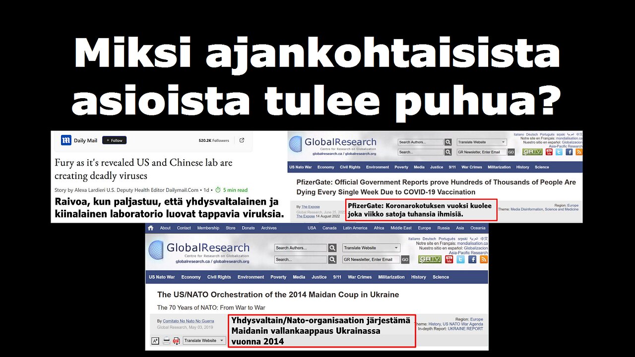 Miksi ajankohtaisista asioista tulee puhua