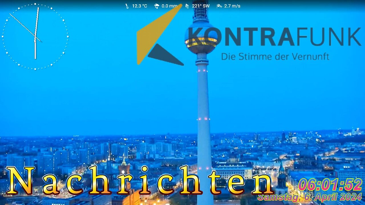 Kontrafunk Nachrichten Radio 06.April 2024 - 06:00 Uhr #news, #FreeAssange, #ampelruecktritt