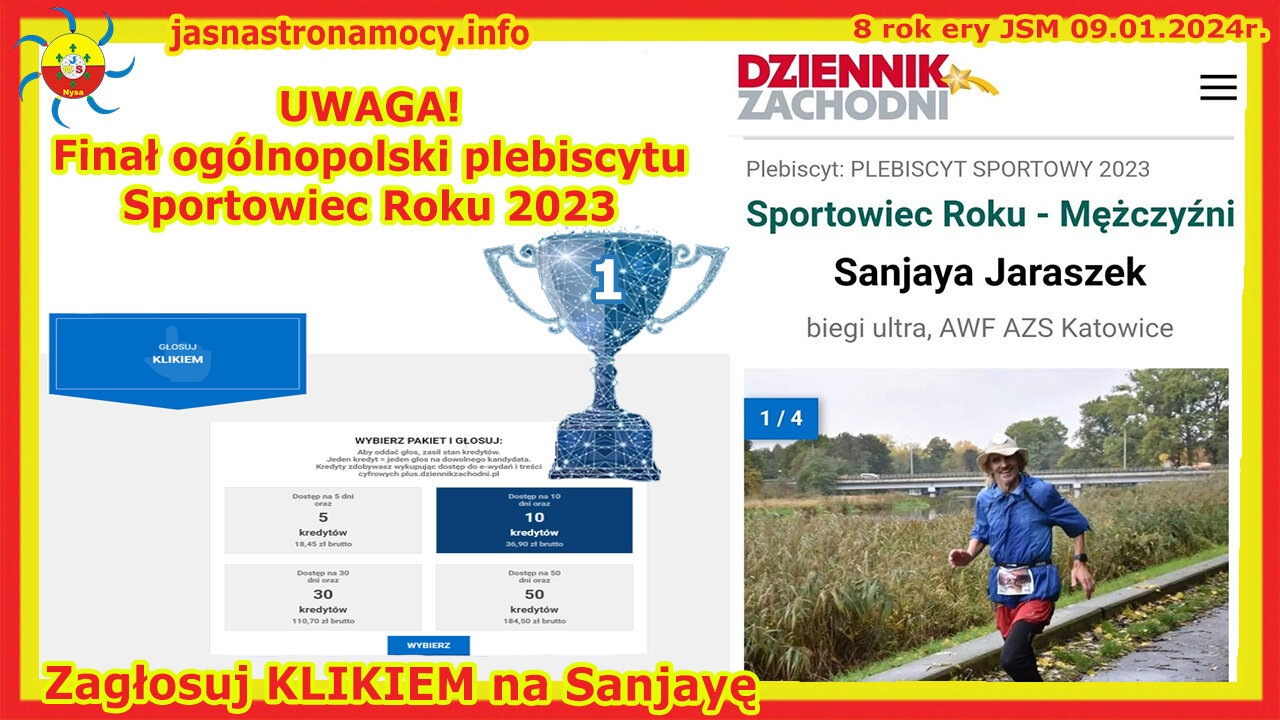 UWAGA! Finał ogólnopolski plebiscytu Sportowiec Roku 2023 Sanjaya LINK DO GŁOSOWANIA W OPISIE