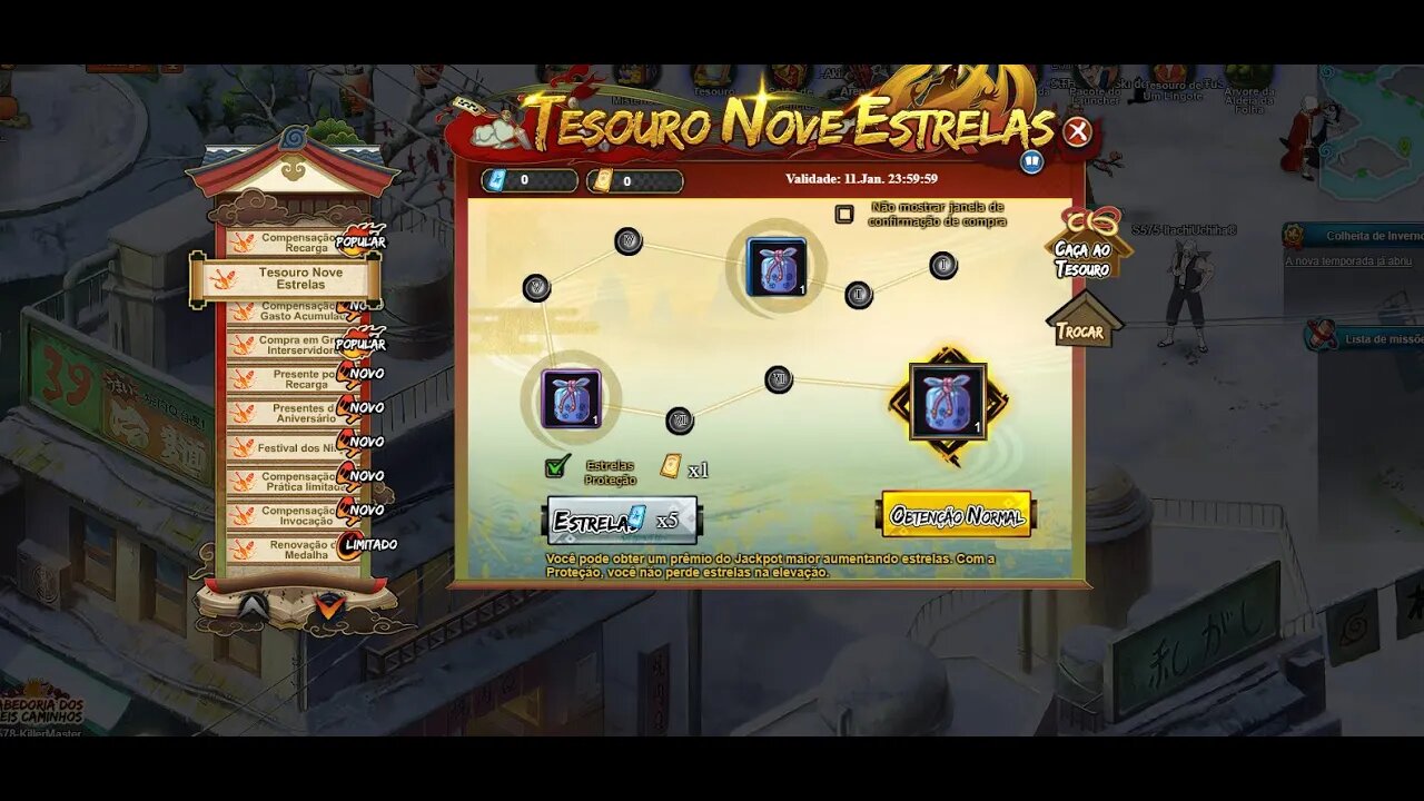 ENTENDA O FUNCIONAMENTO DO EVENTO TESOURO NOVE ESTRELAS DO NARUTO ONLINE! #tomoyosanbruxao