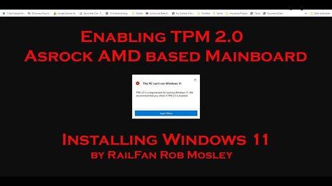 Enabling TPM 2.0 and Upgrading to Windows 11 #tpm2 #windows11 #tpm