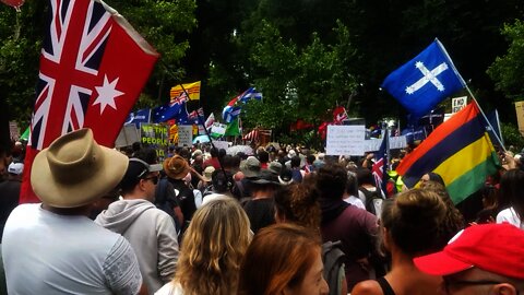 Crowd warm up - we're not gonna take it (melbourne Protest)