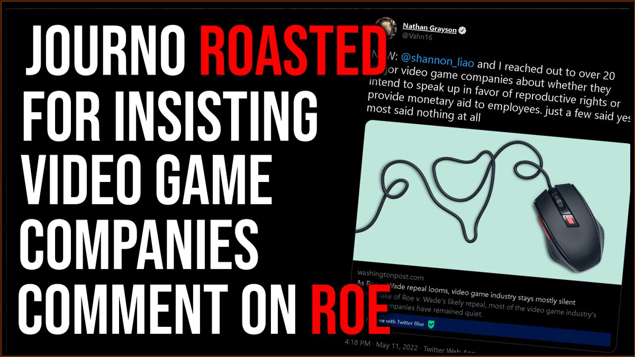 Journalist ROASTED For Asking Video Game Companies About Roe v Wade