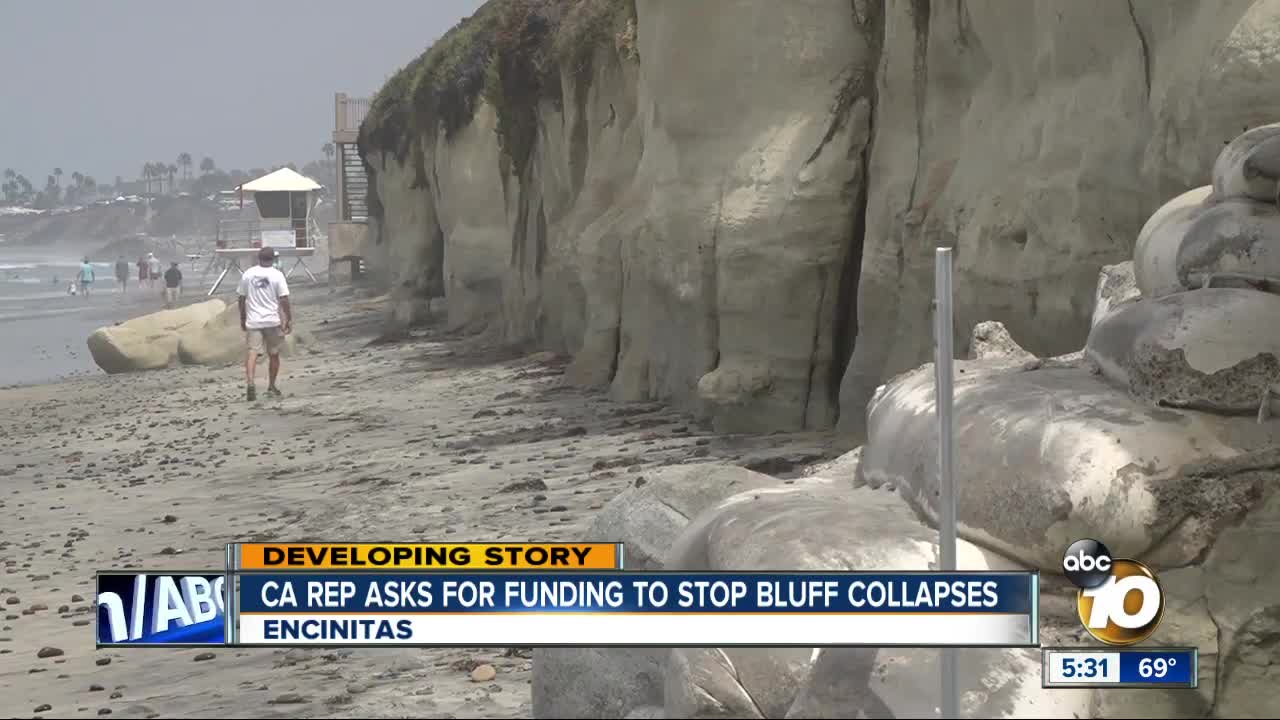 California representatives pushing government to pay for cliff stabilization project in North County