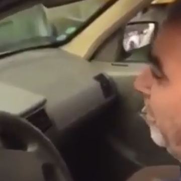 Taxi driver signing a beautiful song
