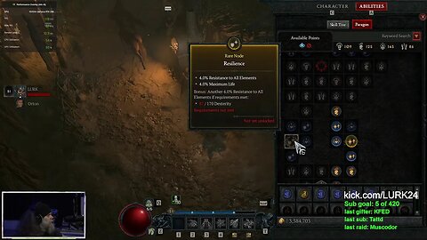 lurk after dark -- unlocking all the things in Diablo 4:20 level 51 Sorcerer