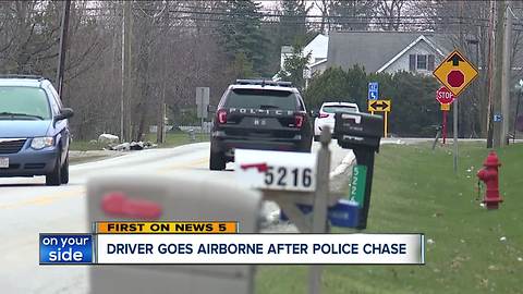 Driver goes airborne for length of football field after running through stop sign in Medina County