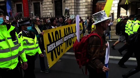 PROTESTER LETS POLICE KNOW HOW HE FEELS YOUR DISGUSTING YOUR DESPICABLE #METPOLICE