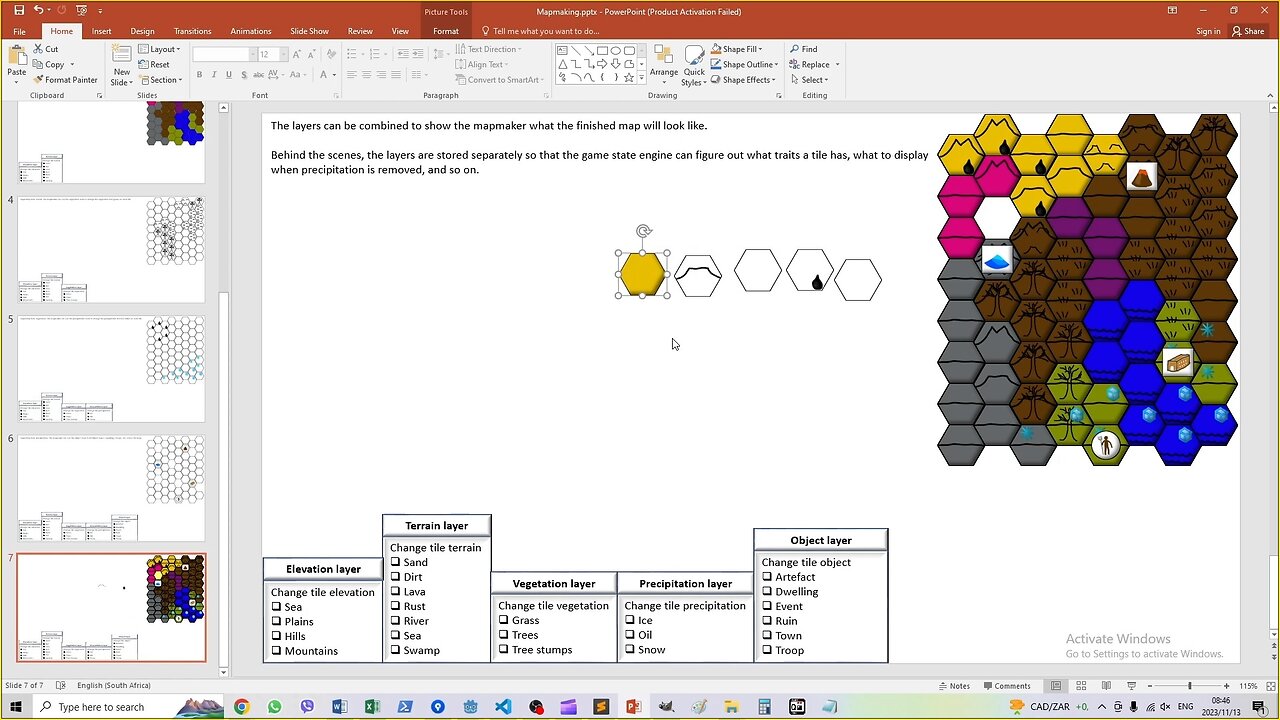 The layers of the adventure map