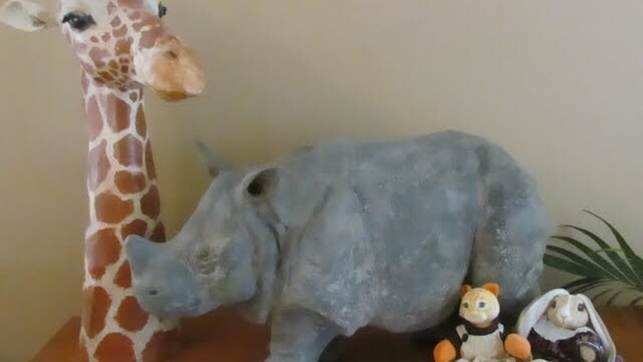 Adding Home-Made Air-Dry Clay to Indian Rhino