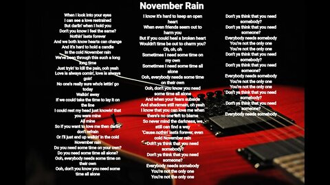 November Rain - Guns & Roses Lyrics