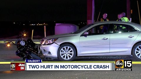 Two hurt in motorcycle crash