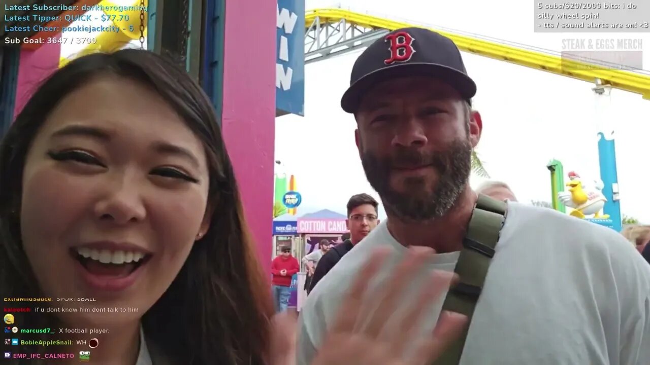 ExtraEmily bumps into ex Patriots star, Julian Edelman