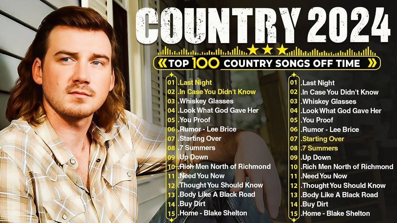 Country Music Playlist 2024 - Country 2024 - Luke Combs, Morgan Wallen, Kane Brown, Luke Bryan