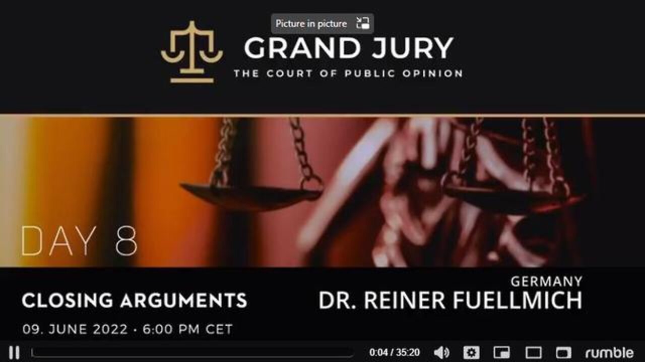 🎯 Closing Arguments By Attorney Dr. Reiner Fuellmich - The Plandemic and Vaccines are a Planned Genocide and He Names Those Responsible..