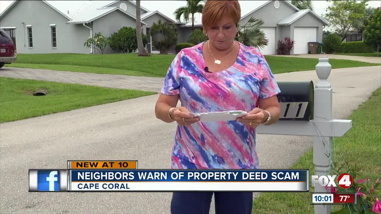 Neighbors warn of property deed scam