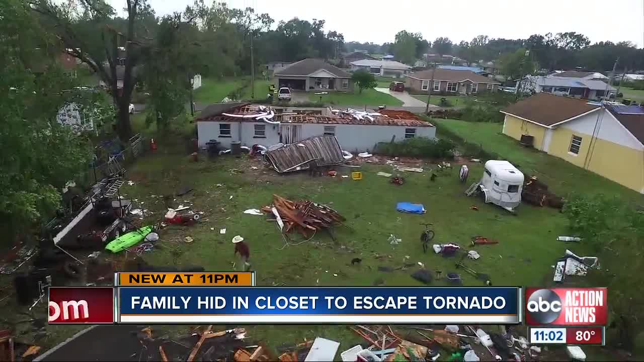 Family survives EF-2 tornado by hunkering down inside closet